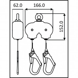 DOUBLE RETRACTABLE  LANYARD FOR SCAFFOLDER