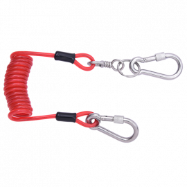 COIL TOOL TETHER WITH INTEGRATED KARABINERS