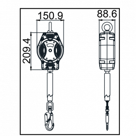 WEBBING RETRACTABLE FALL ARRESTER 6 M